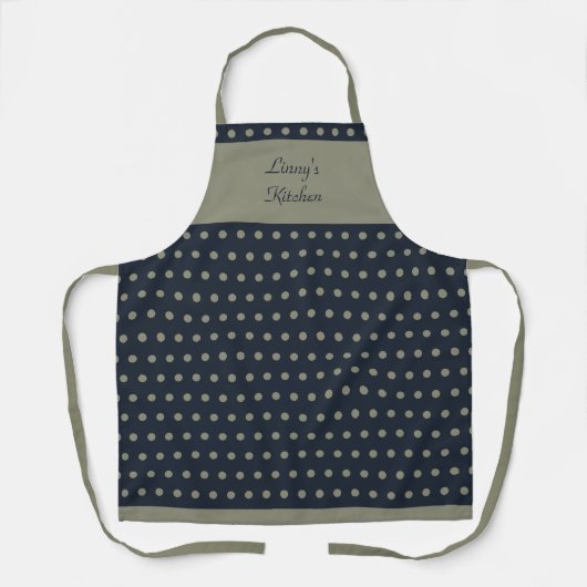 Tablier Jolie Polka Dot Dusty Sage et Black Apron (Recto)