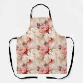 Tablier Jolie rose florale crème blush rose (Recto)