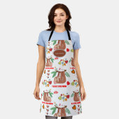 Tablier Jolie Sloth Brown Motif Je t'aime Maman Coeurs (Porté)