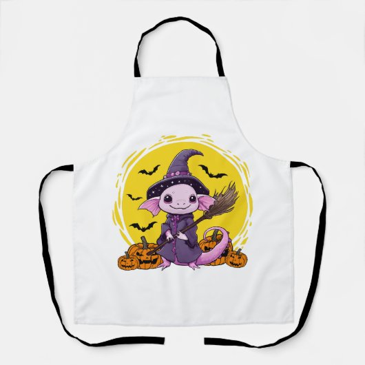 Tablier Jolie Sorcière Axolotl Halloween (Recto)