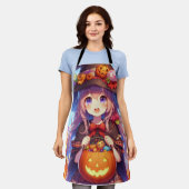 Tablier Jolie Sorcière d'Halloween Anime (Porté)