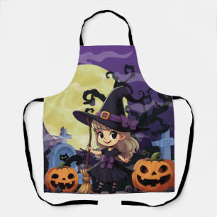 Tablier Jolie Sorcière d'Halloween Anime