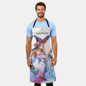 Tablier Jolie Sorcière tenant Chat noir Thunder_Cove (Porté)