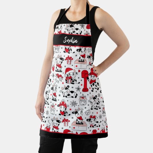 Tablier Jolie vache de Noël (Insitu)