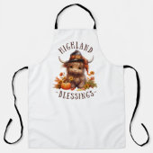Tablier Jolie vache Highland Thanksgiving Bénédictions (Recto)