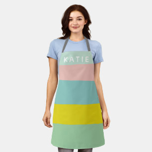 Tablier Jolies bandes de blocs de couleur en pastels menth