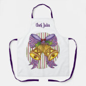 Tablier Jolies cloches de jingle de Noël avec ruban et bow (Recto)