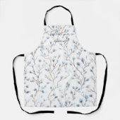 Tablier Jolies fleurs blanches bleues (Recto)