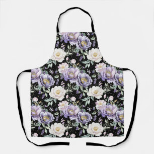 Tablier Jolies Fleurs Blanches Violettes
