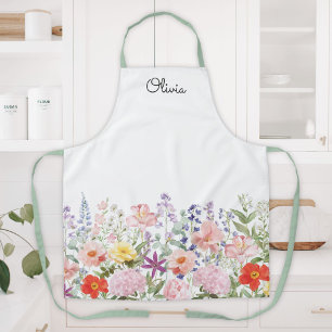 Tablier Jolies Fleurs Colorées Jardin Floral Personnalisé