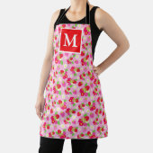 Tablier Jolies fraises d'été avec monogramme (Insitu)
