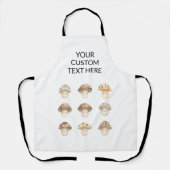 Tablier Jolis champignons Texte personnalisé Simple (Recto)