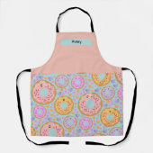 Tablier Jolis donuts et cœurs pastel bleu rose (Recto)