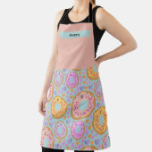 Tablier Jolis donuts et cœurs pastel bleu rose (Insitu)