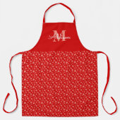 Tablier Jolis flocons de neige blancs avec monogramme de n (Recto)