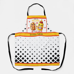 Tablier Jolis hot-dogs kawaii et moutarde