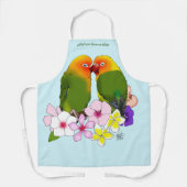 Tablier Jolis Inséparables Fleurs Tropicales Oiseau Romant (Recto)