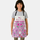 Tablier Jolis lapins avec fleurs chef en formation (Insitu)
