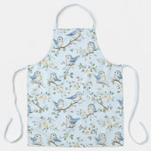 Tablier Jolis oiseaux chanteurs et fleurs (Recto)
