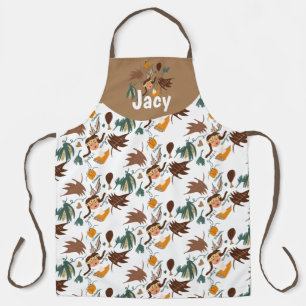 Tablier Jolis pèlerins de Thanksgiving automne verdure gri