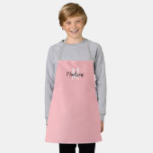 Tablier Jote Pastel Script rose Monogramme Enfants personn (Porté)