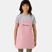 Tablier Jote Pastel Script rose Monogramme Enfants personn (Insitu)