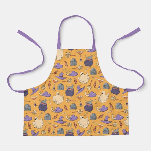 Tablier Jouer des fantômes d'Halloween et des sorcières Mo (Recto)