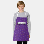 Tablier Jouer mignon enfants motif violet nom personnalisé (Porté)