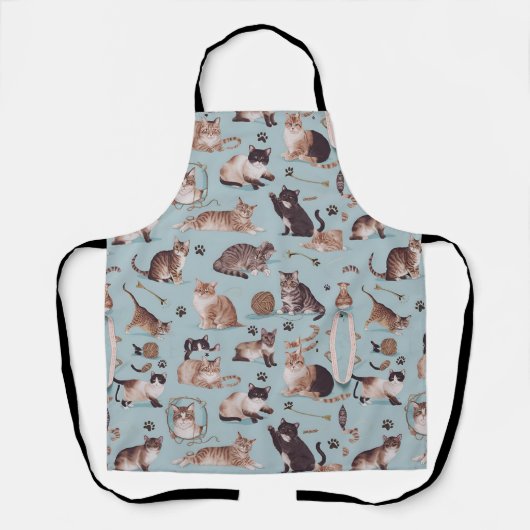 Tablier Jouer Motif de chat Apron - Cadeau parfait pour ch (Recto)