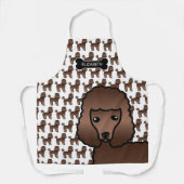 Tablier Jouet Brown Poodle mignonette Cartoon Chien & Nom (Recto)