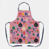 Tablier Jouets Arbre Rétro Ornements Nana Noël Cuisine (Recto)