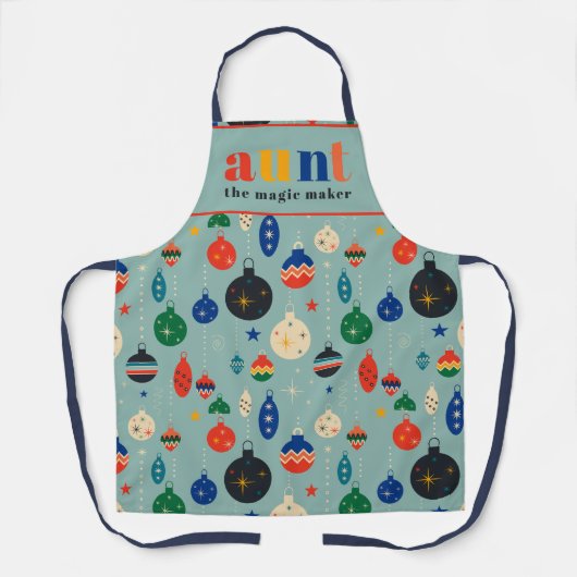 Tablier Jouets Arbre Rétro Ornements Tante Cuisine de Noël (Recto)