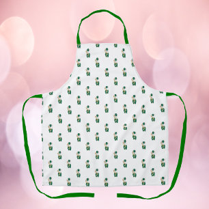 Tablier Joueur de trombone lapin mignon vert et or