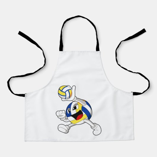 Tablier Joueur de volley-ball avec volley-ball (Recto)