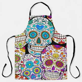 Tablier Jour de la mort : Motifs mexicains en effervescenc