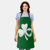 Tablier Jour de la Saint-Patrick vert Shamrock du cœur de (Porté)