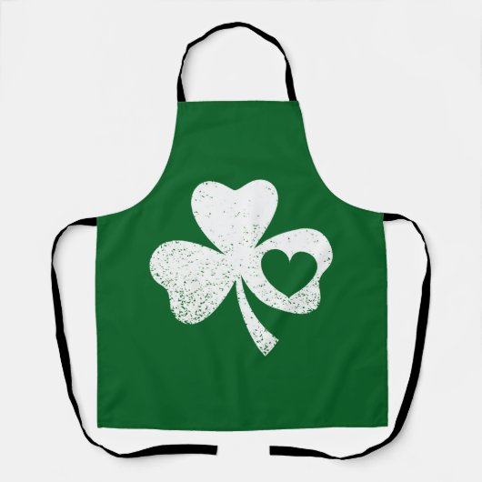 Tablier Jour de la Saint-Patrick vert Shamrock du cœur de (Recto)