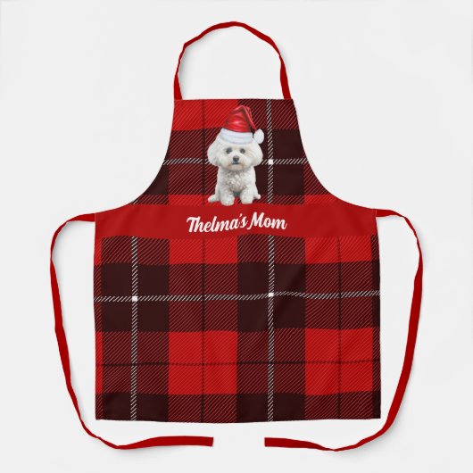 Tablier Jour de Noël de Chien de Toulee rouge (Recto)