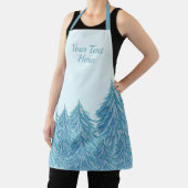 Tablier Jour de Noël de l'arbre d'hiver bleu (Insitu)