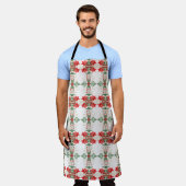 Tablier Jour de Noël Rouge Poinsettia (Porté)