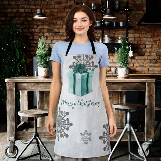 Tablier Jour de Noël turquoise
