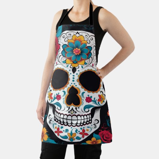 Tablier Jour des Morts, Dia De Los Muertos Crânes à sucre (Insitu)