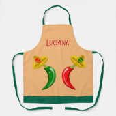 Tablier Jour des Morts Mexicains Chilis Nom personnalisé (Recto)
