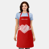 Tablier Jour des Valentines du Coeur Rouge mignon (Porté)