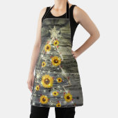 Tablier Jour férié de Noël de tournesol gris rustique (Insitu)