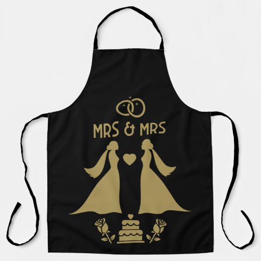 Tablier Journée de mariage des filles gays (Recto)