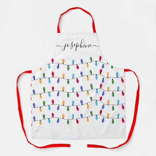 Tablier Jours fériés Script de nom personnalisé Noël (Recto)