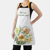 Tablier Jours Orange et Jaune Impression botanique florale (Insitu)