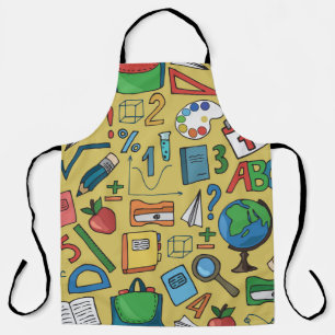 Tablier Jours scolaires : Motif des fournitures Vintages