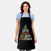 Tablier Joy Love Peace Believe Christmas Tree Family (Porté)